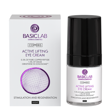 Aktiv liftende Nacht Augencreme mit 0,3% reinem Kupferpeptid