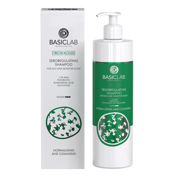 Sebumregulierendes Shampoo für fettige, empfindliche Kopfhaut, 1,5% BHA, Postbiotikum, Rosmarinsäure‑Glucosid