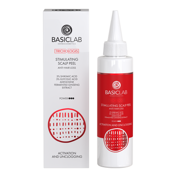 Stimulierendes Kopfhautpeeling gegen Haarausfall mit 3% Shikimisäure, 3% Glykolsäure, Adenosin und fermentiertem Ginseng-Extrakt